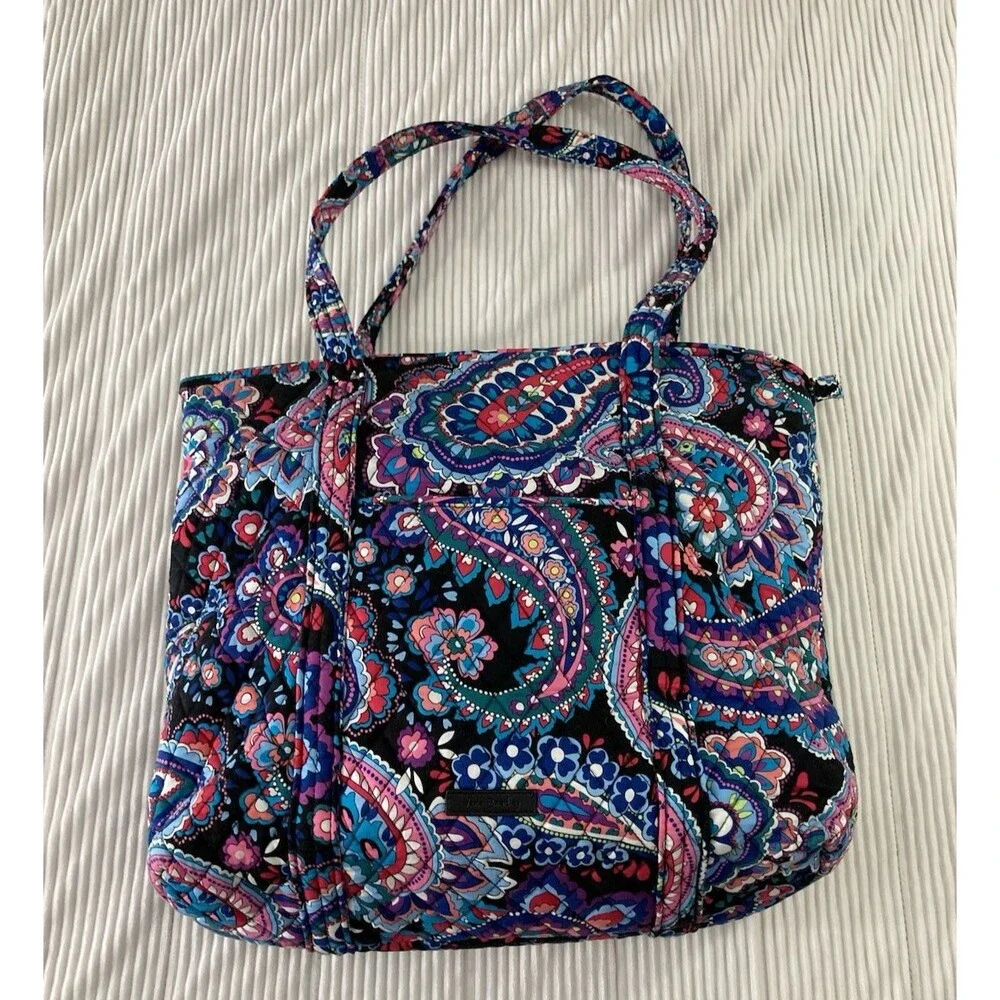 Vera Bradley Glenna Diaper Bag Haymarket Paisley Quilted Floral Tote New